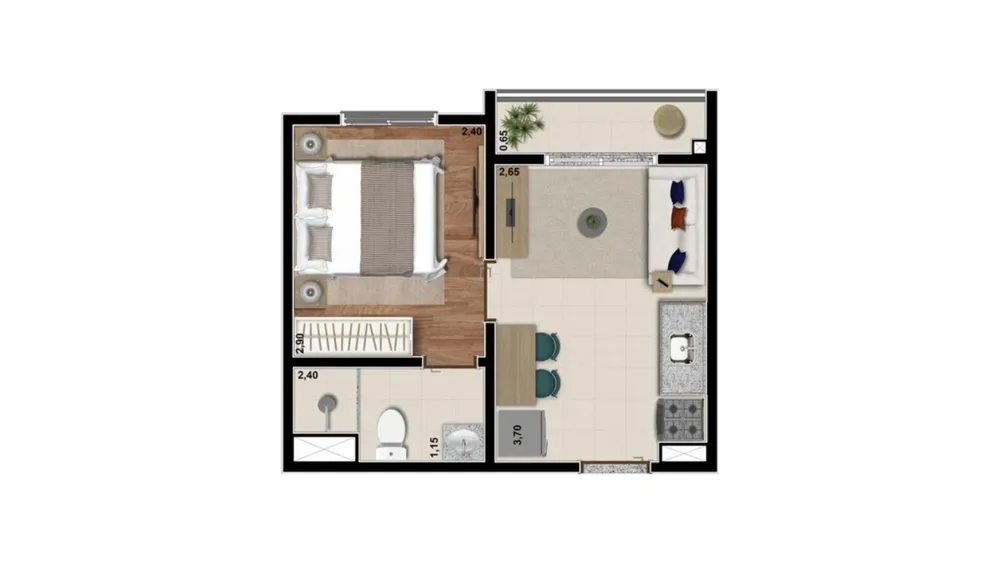 Apartamento, 1 quarto, 24 m² - Foto 10
