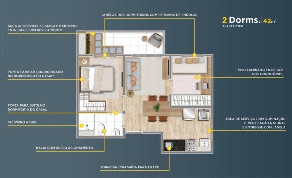 Apartamento, 2 quartos, 40 m² - Foto 4