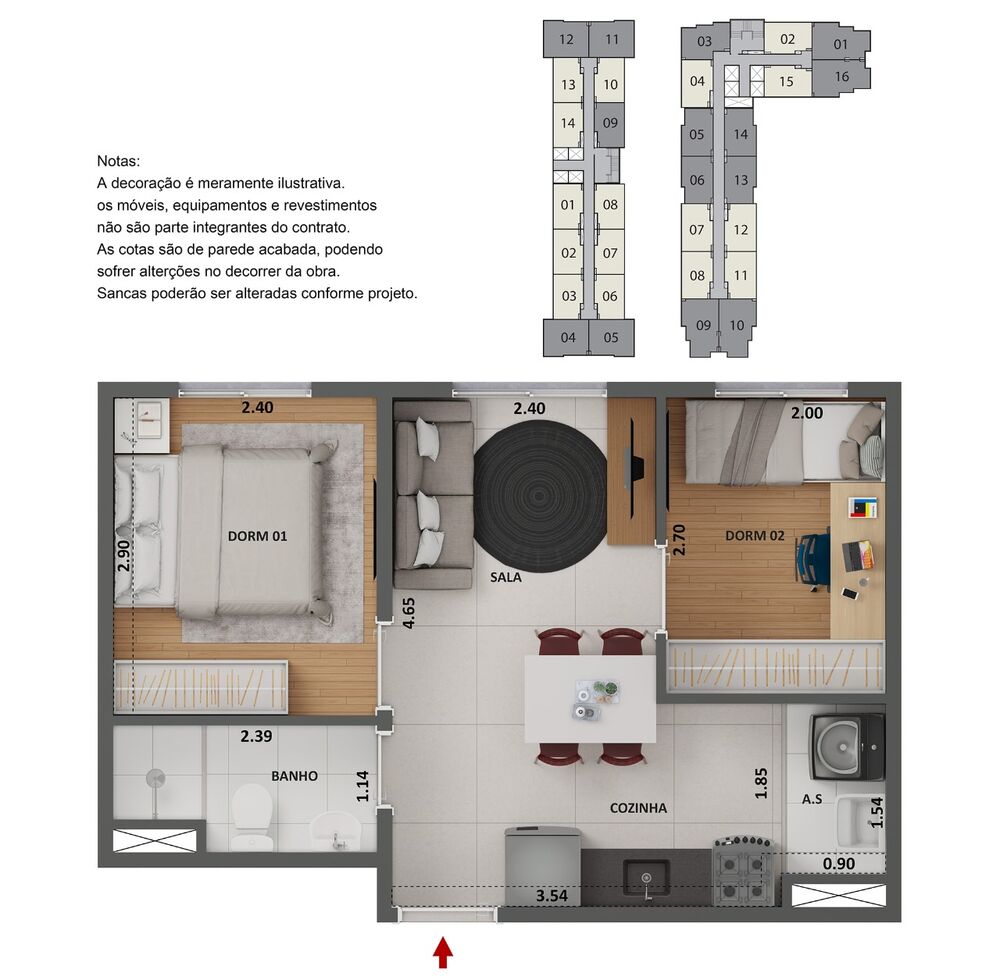 Apartamento, 2 quartos, 34 m² - Foto 8