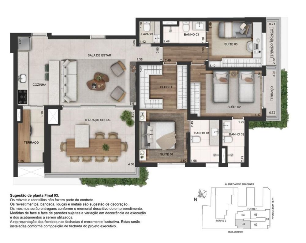 Apartamento, 2 quartos, 80 m² - Foto 3