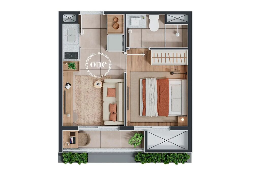 Apartamento, 1 quarto, 22 m² - Foto 3