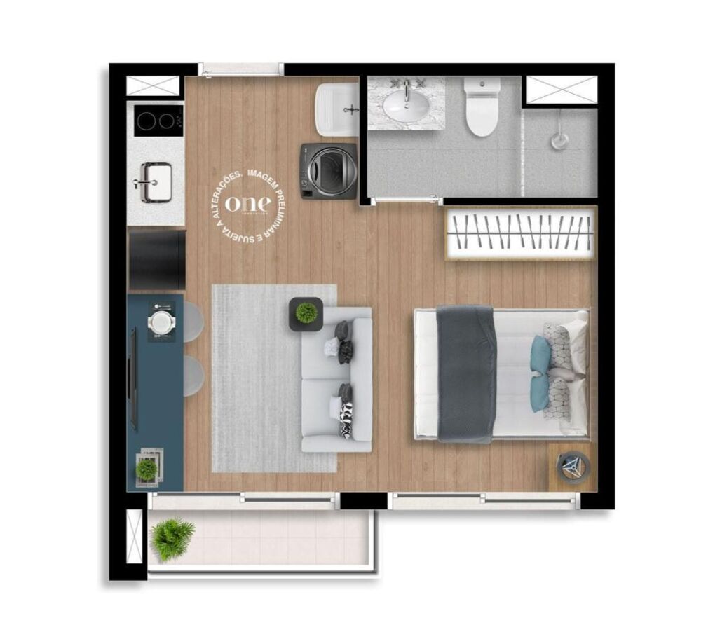 Apartamento, 1 quarto, 24 m² - Foto 1