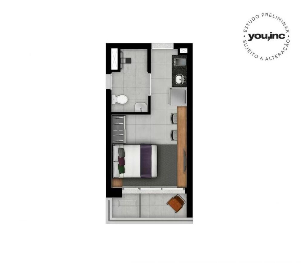 Apartamento, 1 quarto, 28 m² - Foto 2