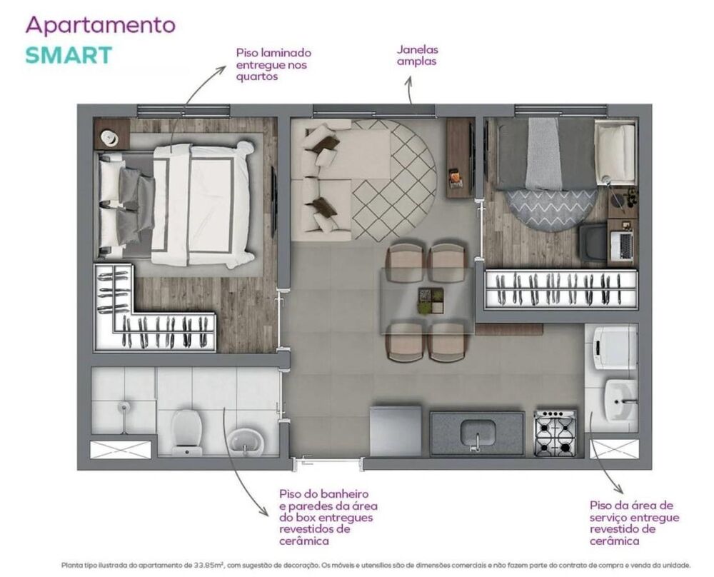 Apartamento, 2 quartos, 37 m² - Foto 7