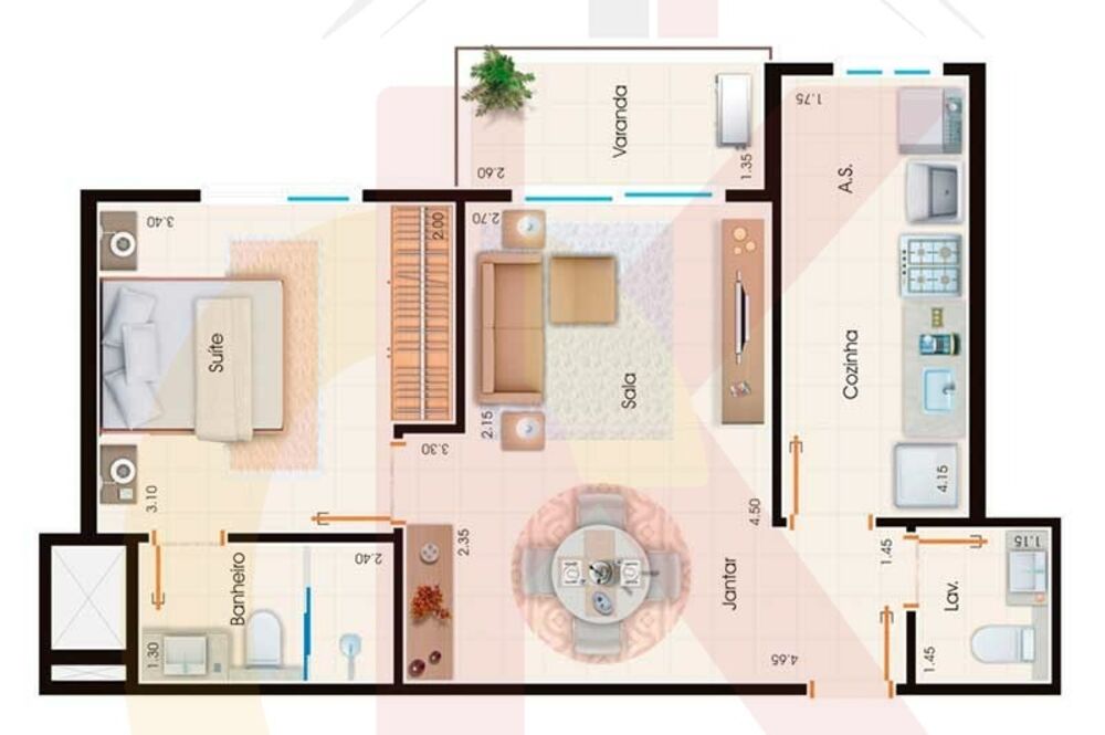 Apartamento, 1 quarto, 46 m² - Foto 5