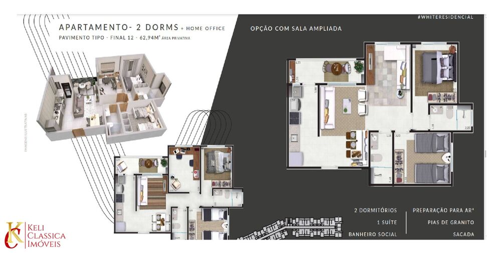 Apartamento, 3 quartos, 62 m² - Foto 2