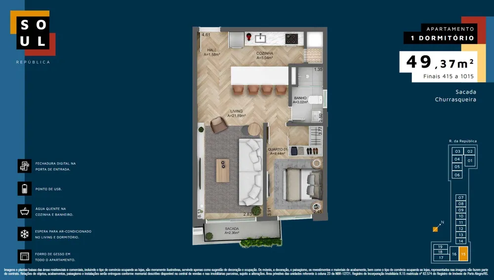 Apartamento, 1 quarto, 36 m² - Foto 13