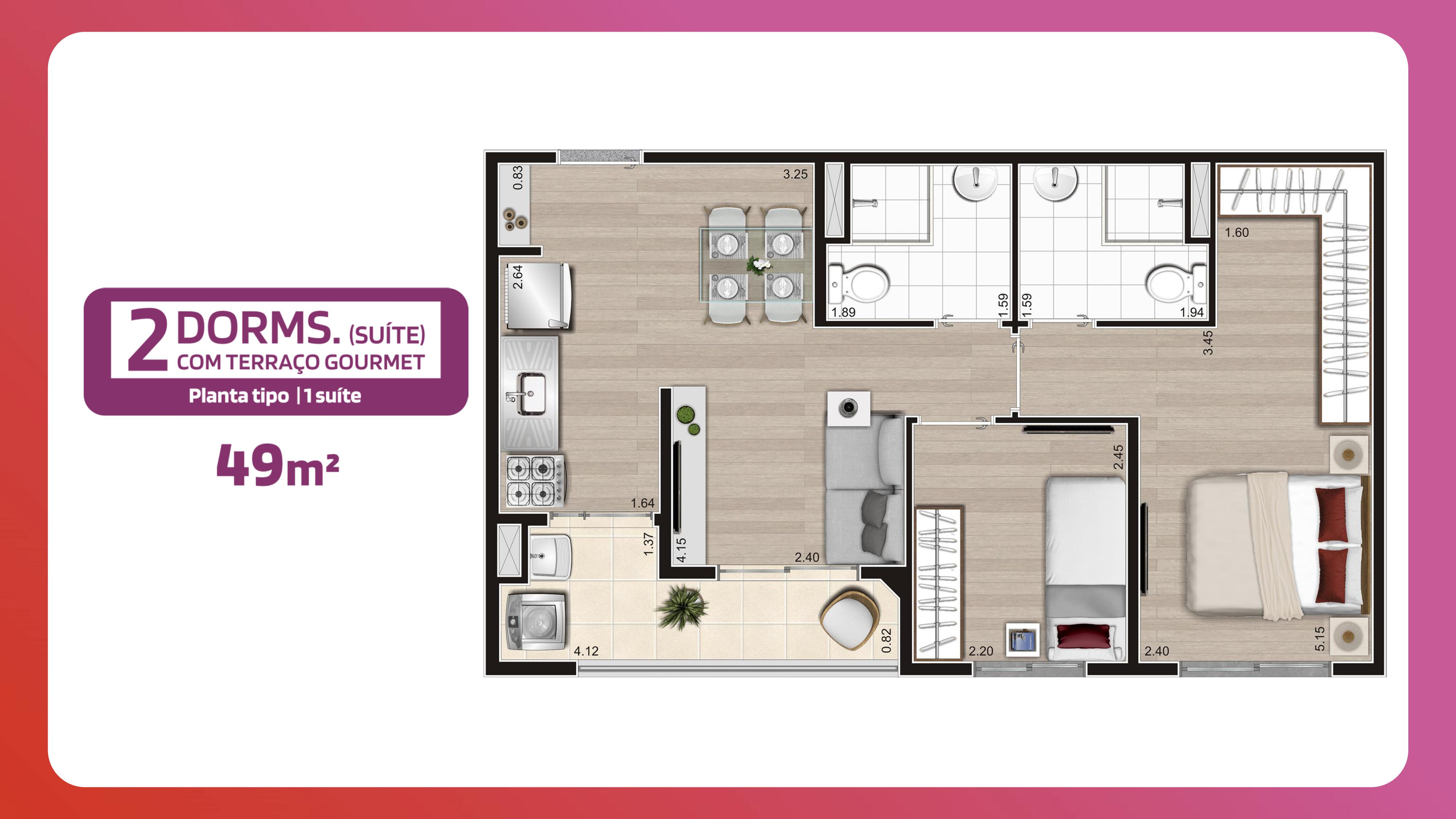 Apartamento à venda com 2 quartos, 41m² - Foto 3