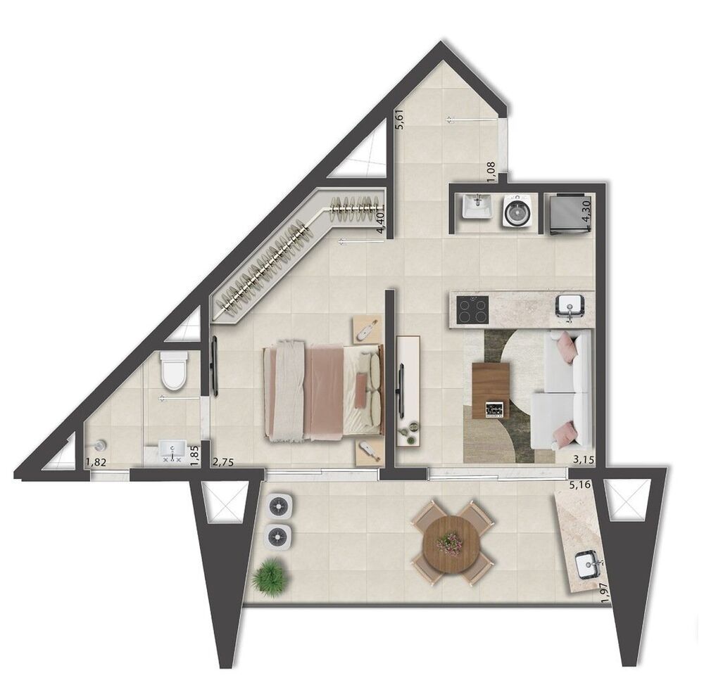 Apartamento, 1 quarto, 48 m² - Foto 54