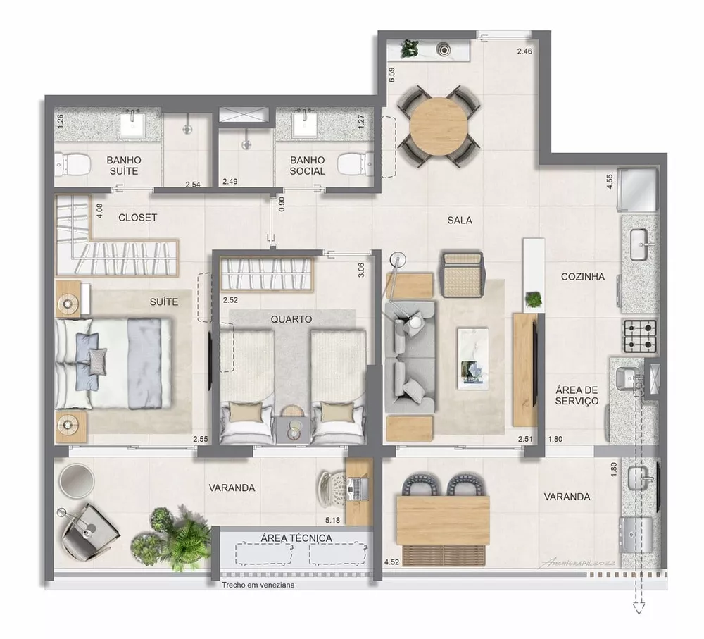 Apartamento, 2 quartos, 77 m² - Foto 5