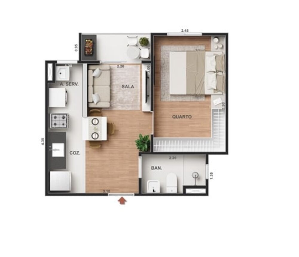 Apartamento, 1 quarto, 30 m² - Foto 23