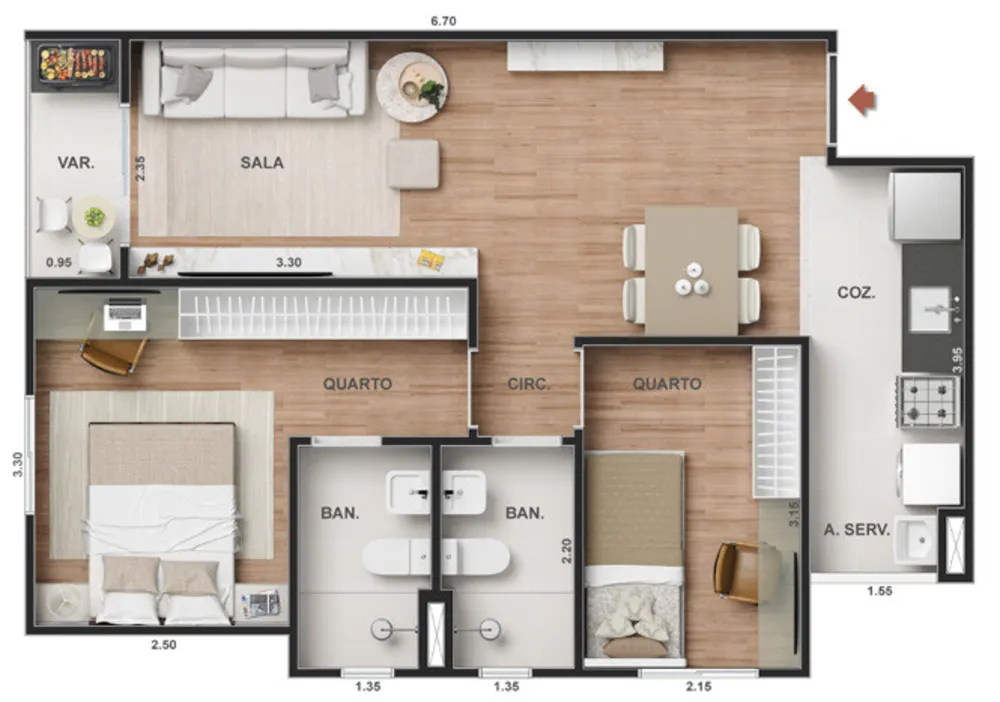 Apartamento, 2 quartos, 43 m² - Foto 50