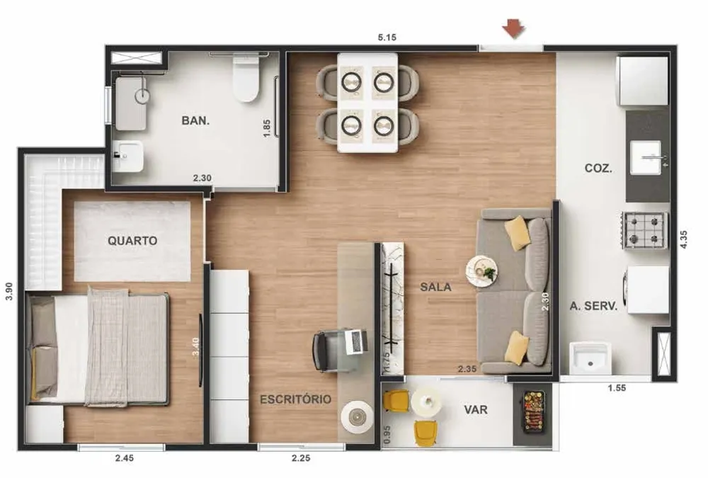 Apartamento, 1 quarto, 35 m² - Foto 29