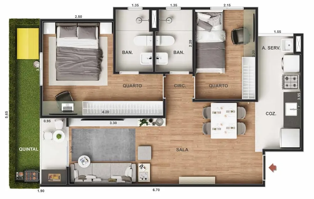 Apartamento, 1 quarto, 35 m² - Foto 39