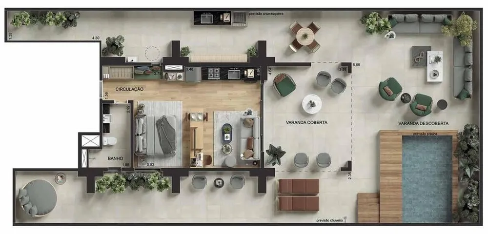 Apartamento, 1 quarto, 58 m² - Foto 58
