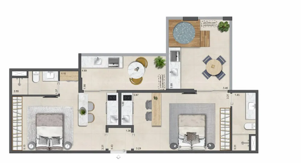 Apartamento, 2 quartos, 45 m² - Foto 42