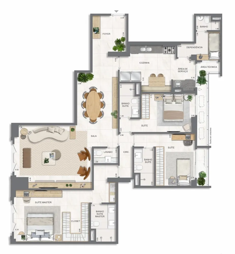 Apartamento, 3 quartos, 131 m² - Foto 68