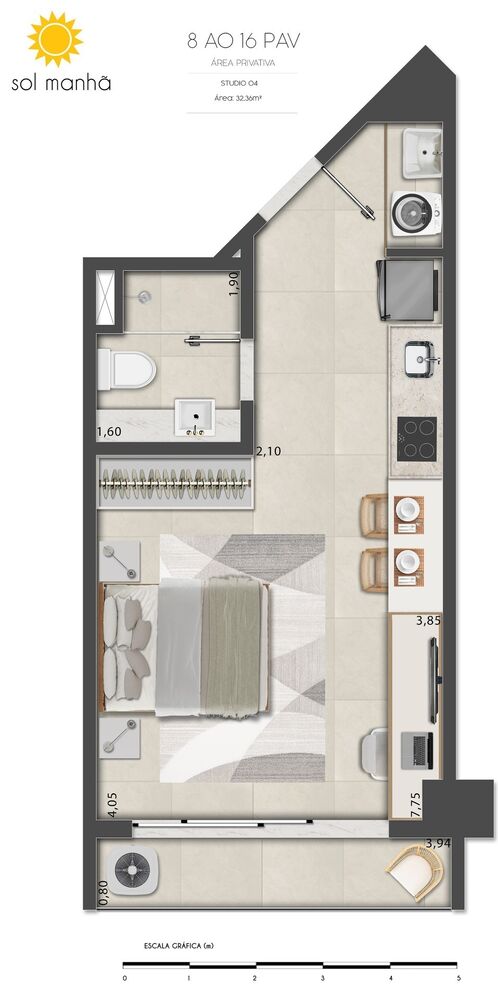 Apartamento, 1 quarto, 77 m² - Foto 4
