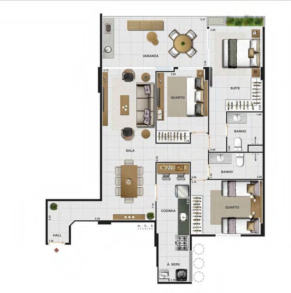 Apartamento à venda com 3 quartos, 195m² - Foto 9