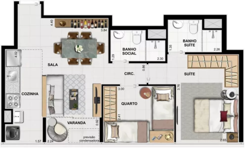 Apartamento, 2 quartos, 56 m² - Foto 9