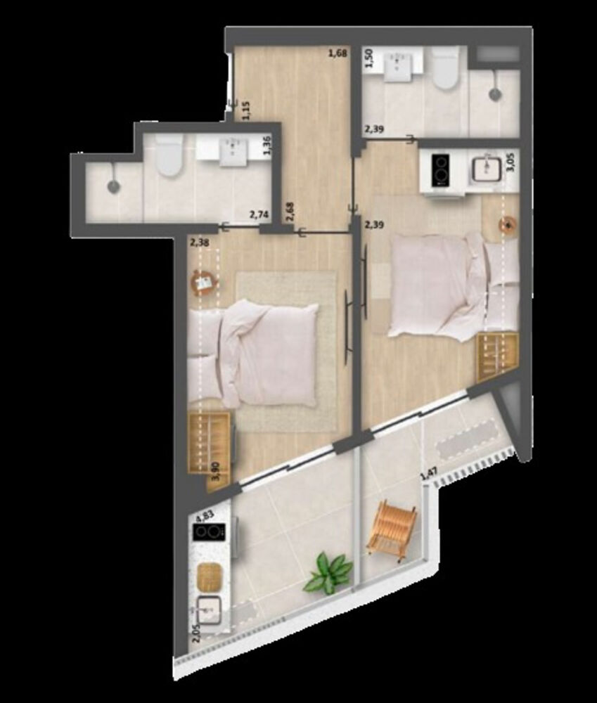 Apartamento, 2 quartos, 43 m² - Foto 14