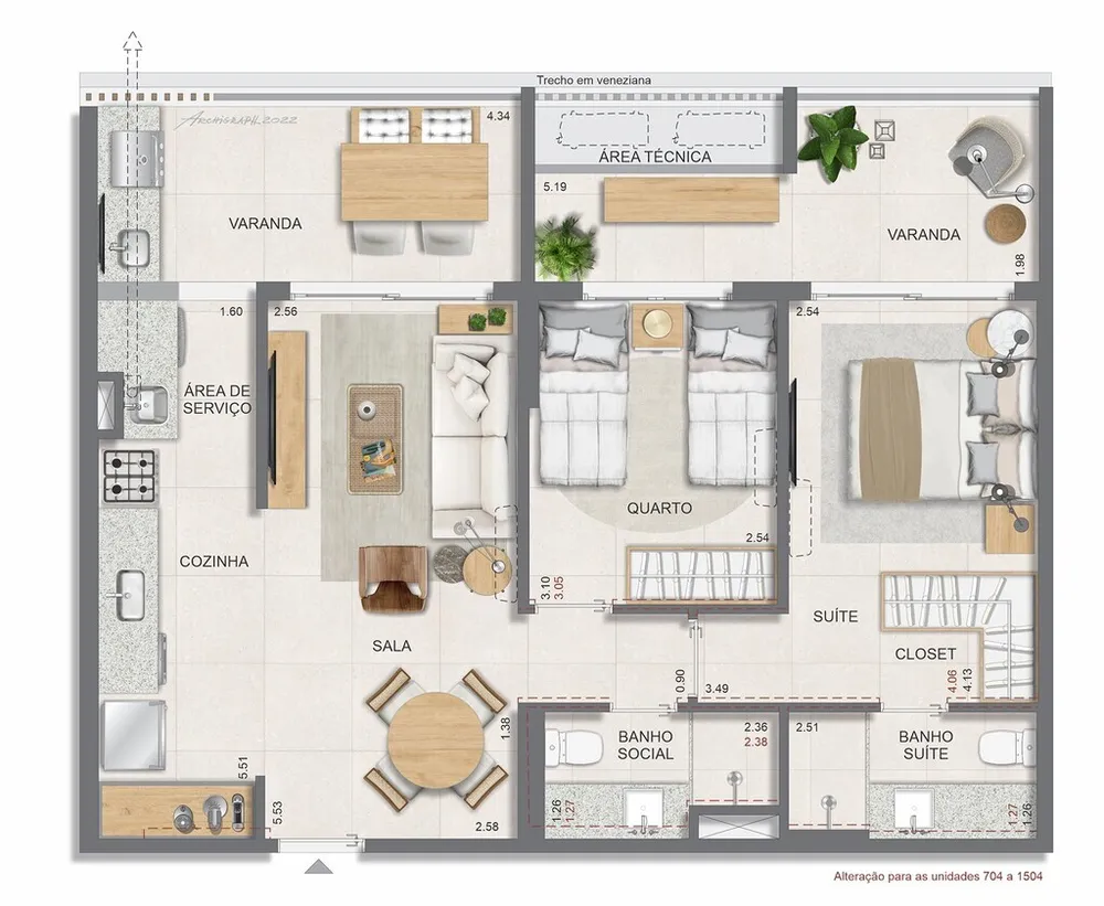 Apartamento, 2 quartos, 77 m² - Foto 76