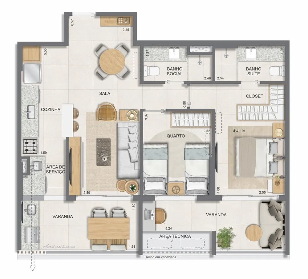 Apartamento, 2 quartos, 77 m² - Foto 82
