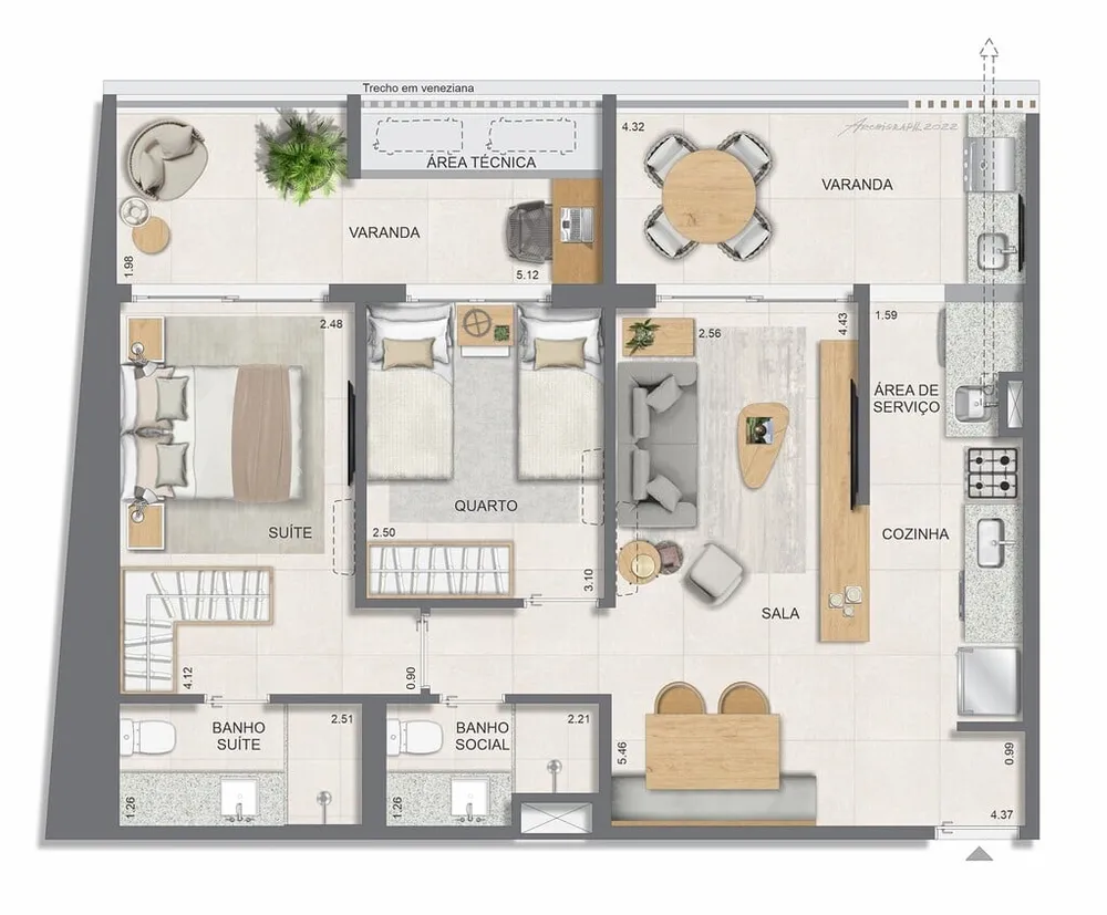 Apartamento, 2 quartos, 77 m² - Foto 73
