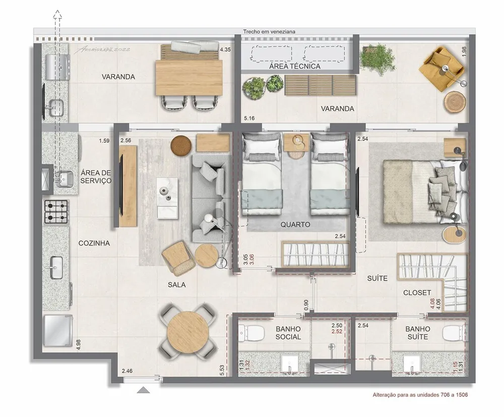 Apartamento, 2 quartos, 77 m² - Foto 77