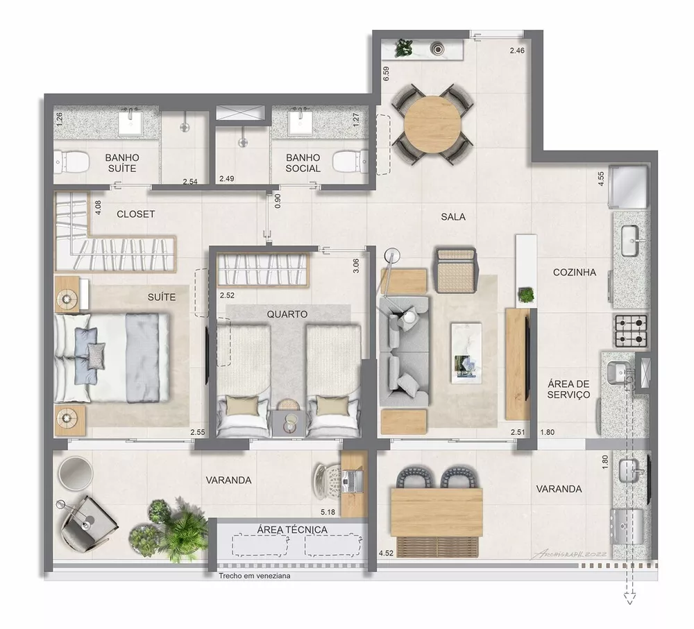 Apartamento, 2 quartos, 77 m² - Foto 21