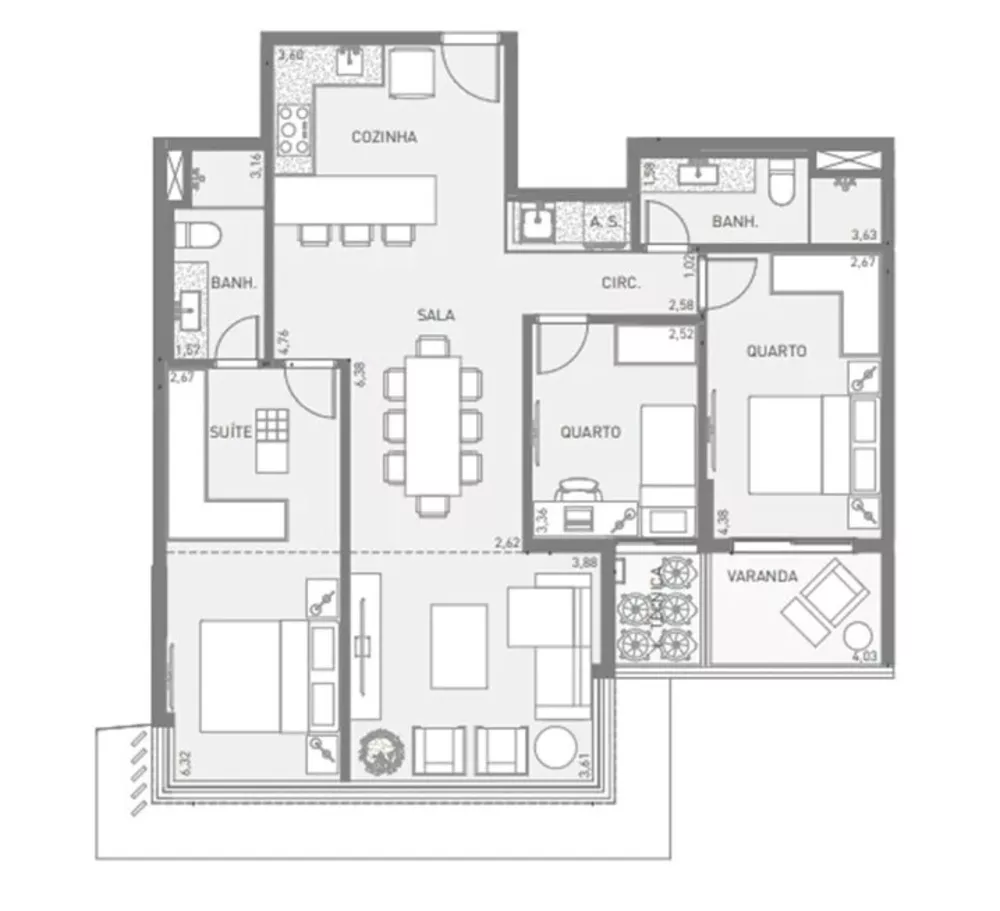Apartamento, 3 quartos, 100 m² - Foto 1