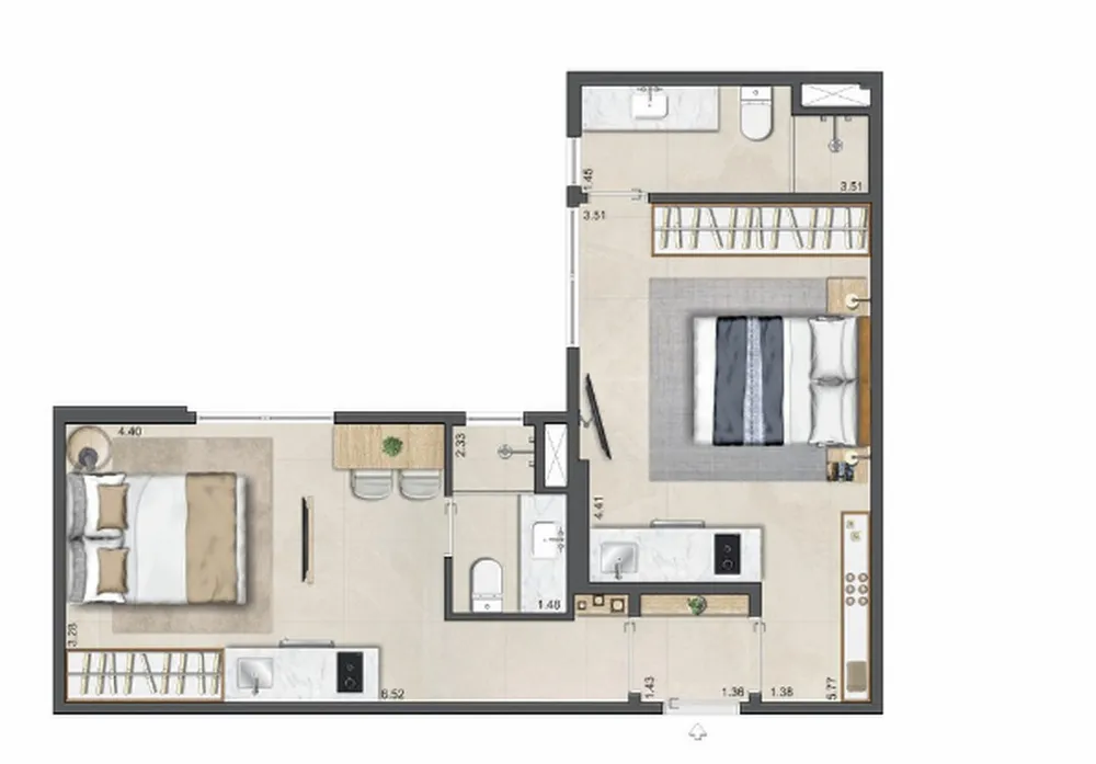 Apartamento, 2 quartos, 45 m² - Foto 42