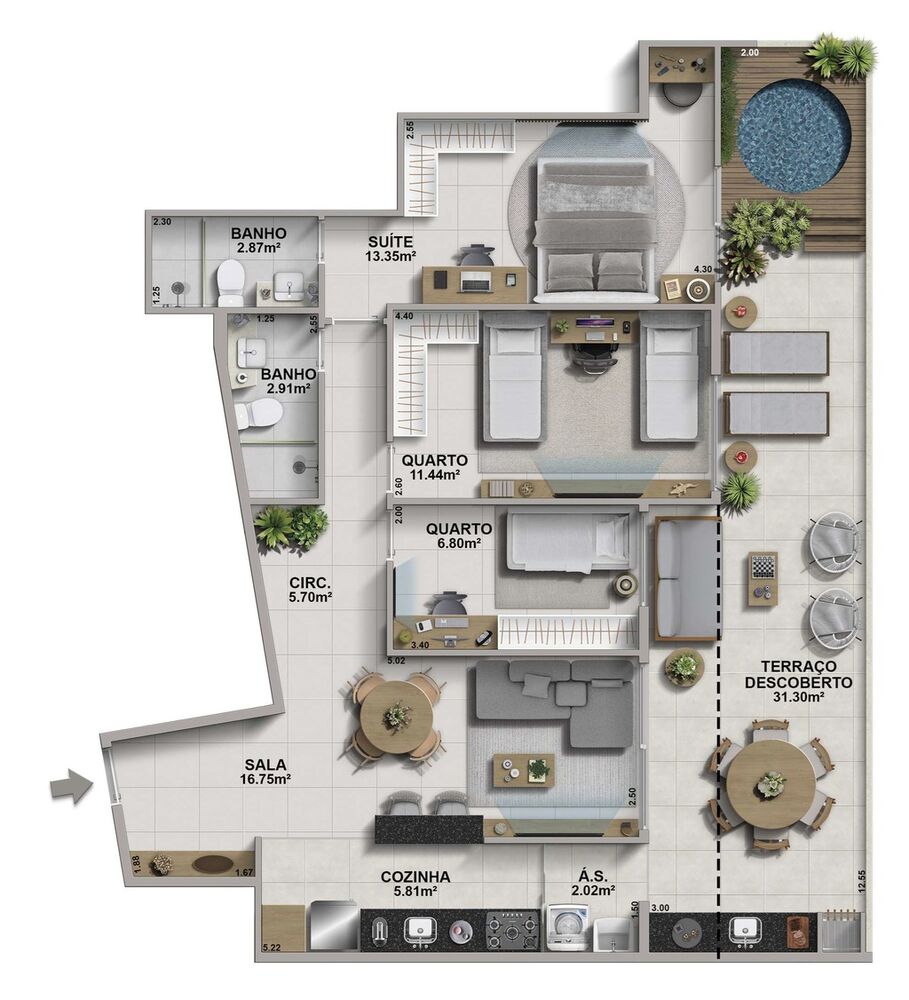 Cobertura, 3 quartos, 108 m² - Foto 30