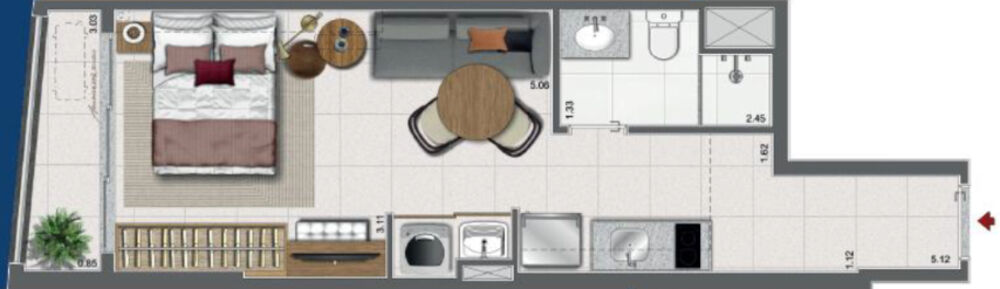 Apartamento, 1 quarto, 32 m² - Foto 3