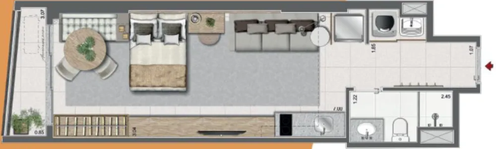 Apartamento, 1 quarto, 32 m² - Foto 54