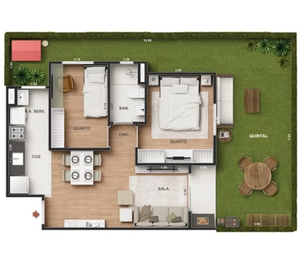 Apartamento, 2 quartos, 54 m² - Foto 3