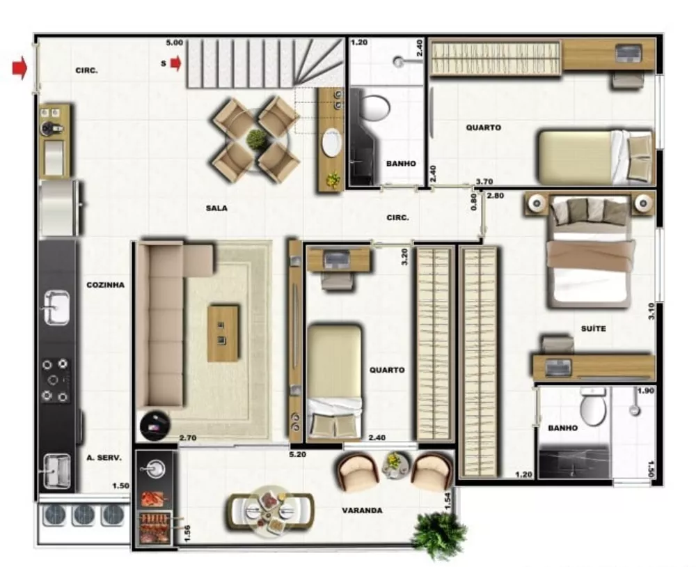 Cobertura, 3 quartos, 119 m² - Foto 13