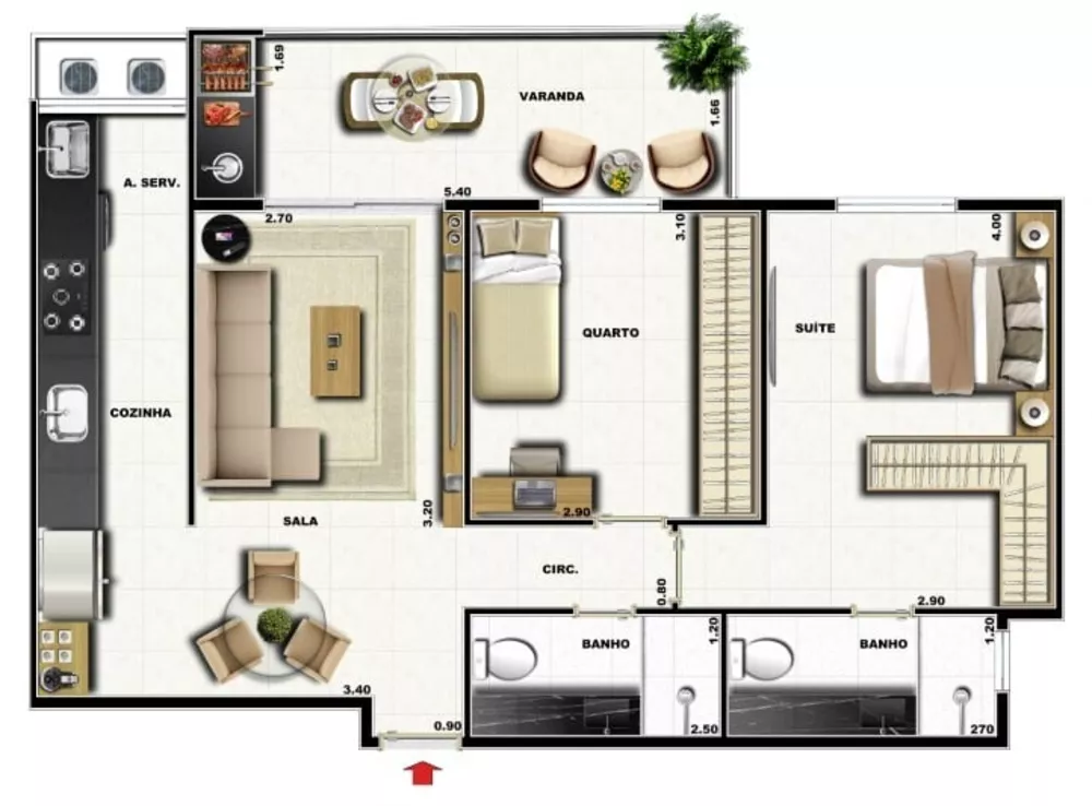 Cobertura, 3 quartos, 119 m² - Foto 4