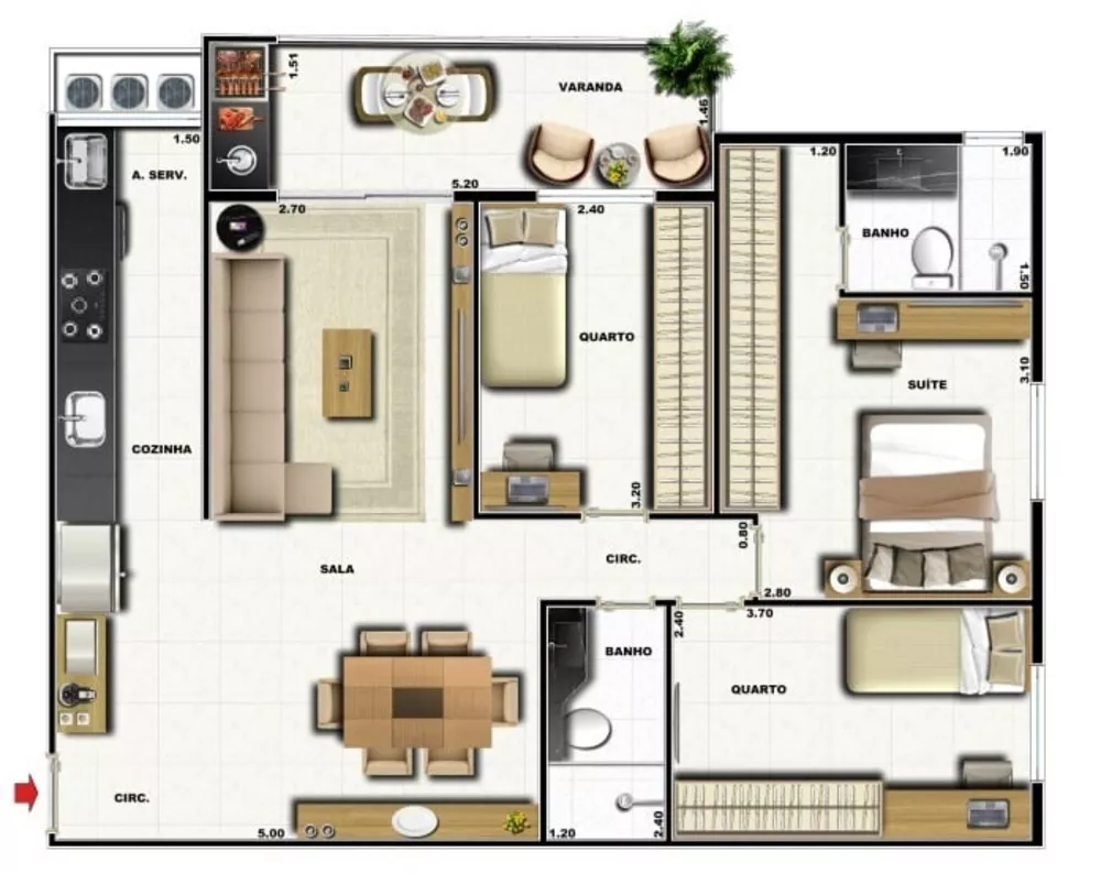 Cobertura, 3 quartos, 119 m² - Foto 15