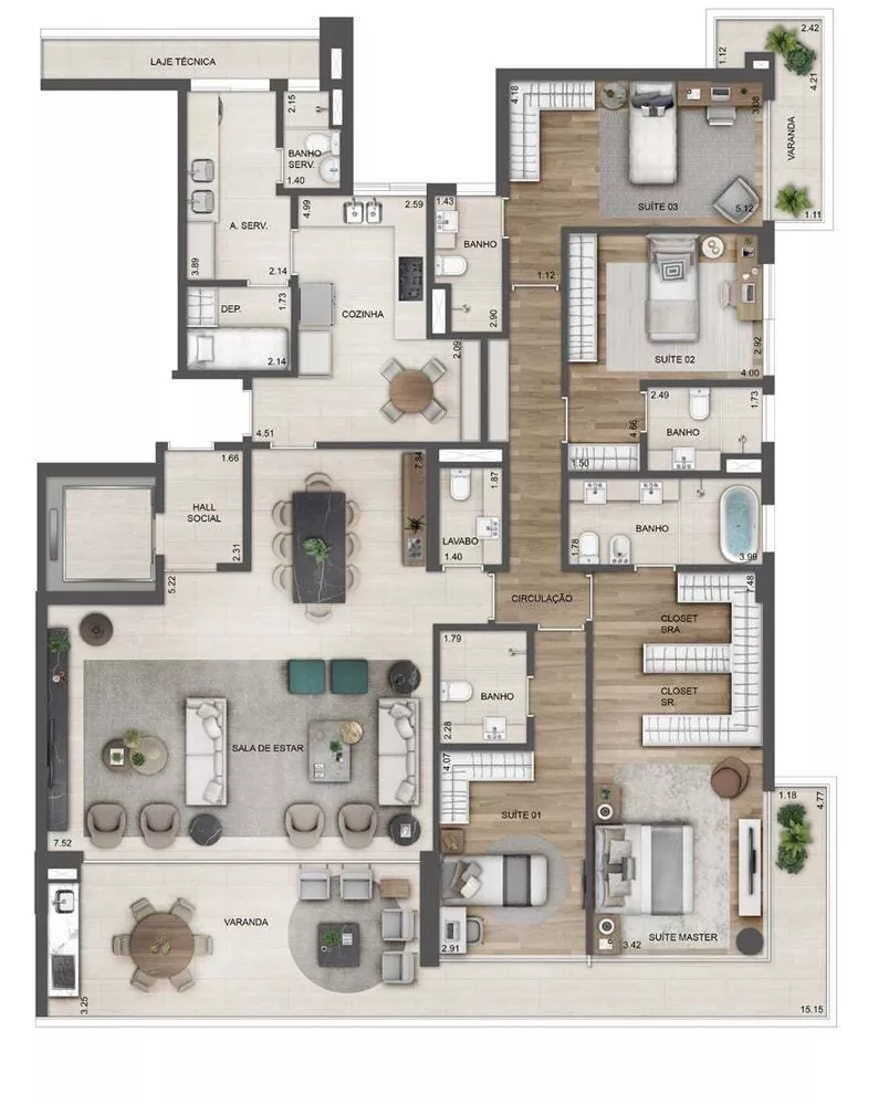 Apartamento, 4 quartos, 194 m² - Foto 52