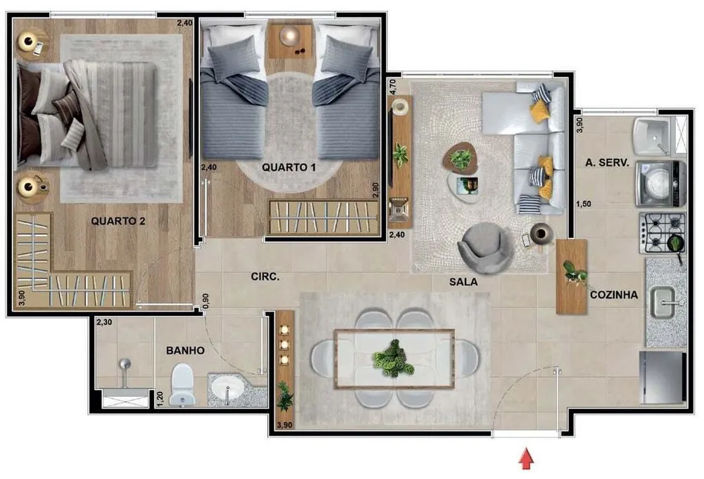 Apartamento, 3 quartos, 87 m² - Foto 86