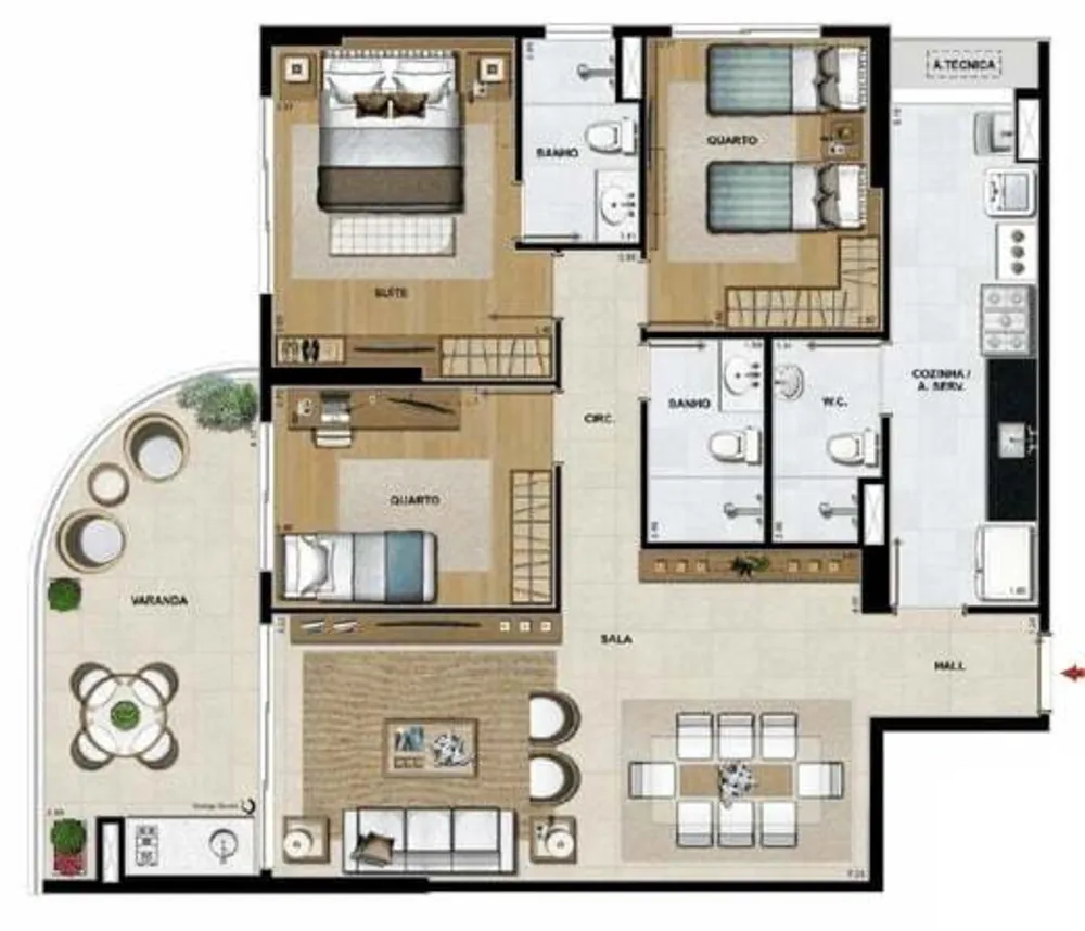 Apartamento, 3 quartos, 118 m² - Foto 91