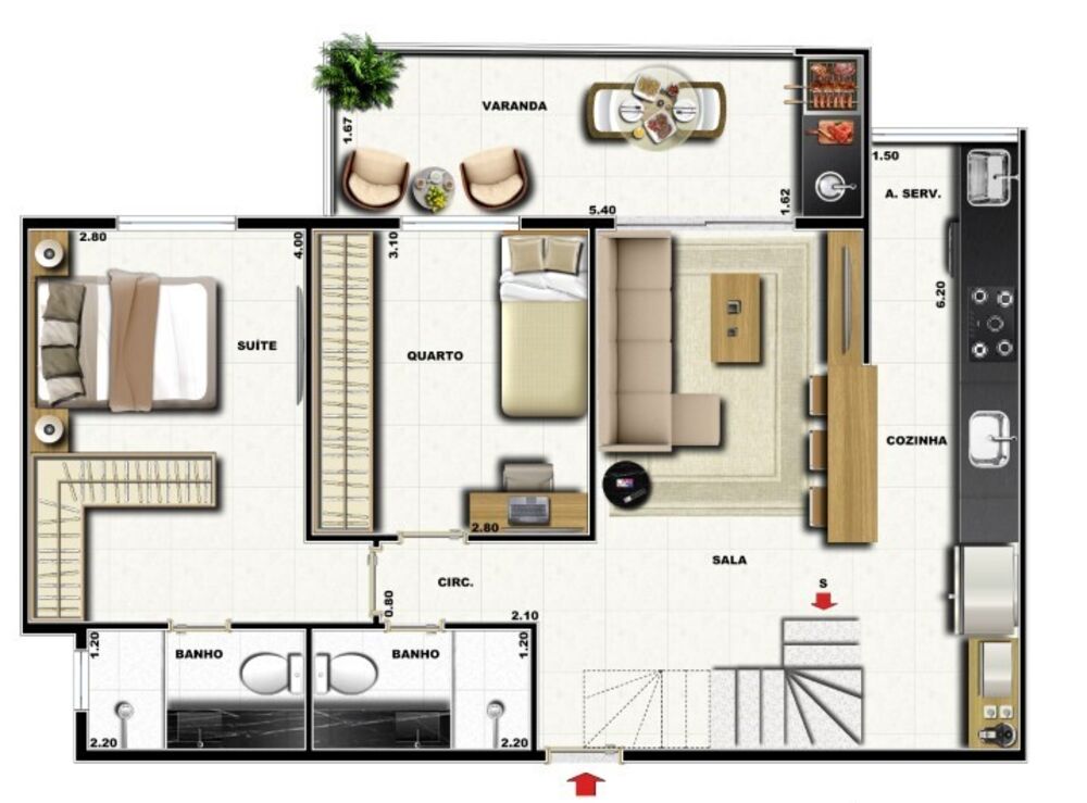 Apartamento à venda com 2 quartos, 64m² - Foto 11