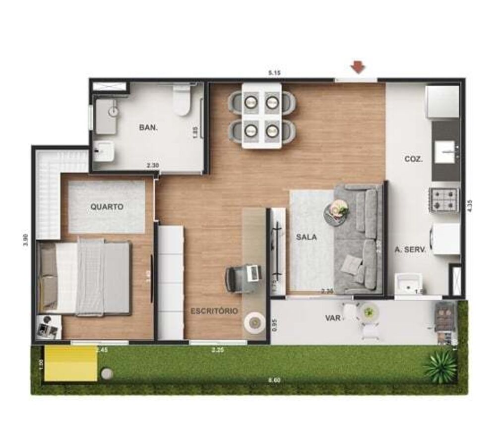 Apartamento à venda com 2 quartos, 42m² - Foto 7