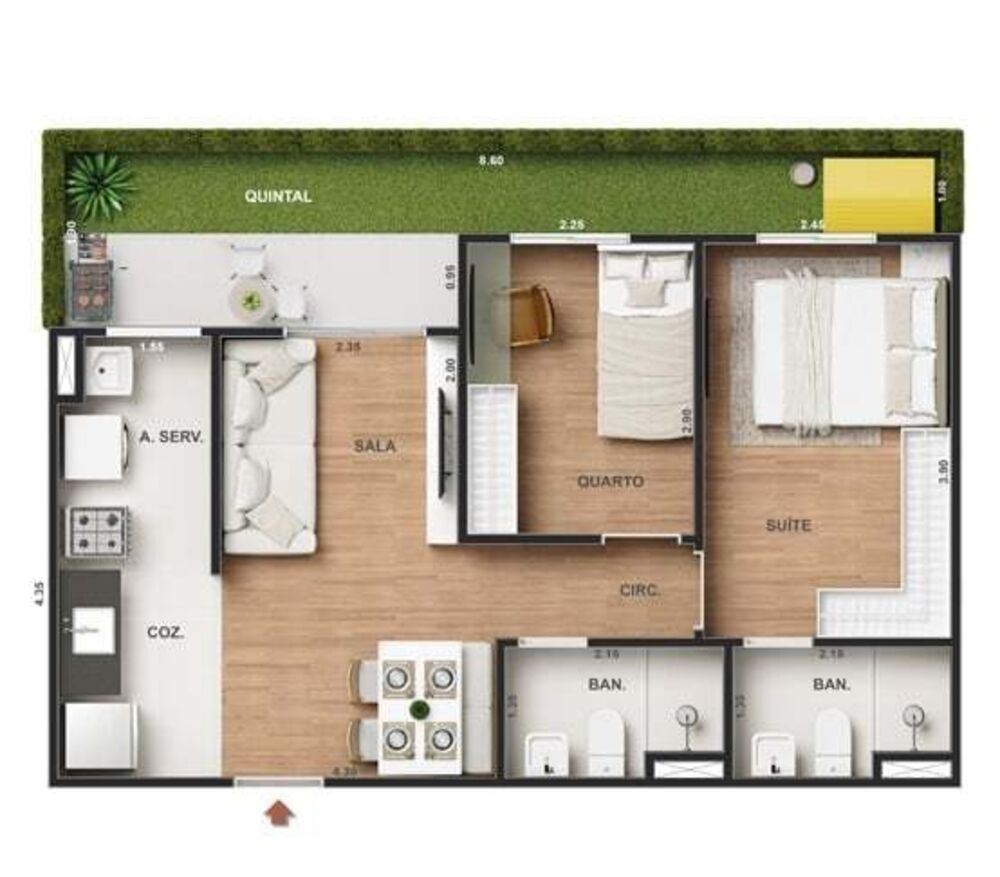 Apartamento à venda com 2 quartos, 42m² - Foto 8
