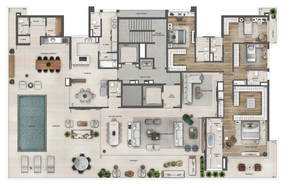 Apartamento, 4 quartos, 194 m² - Foto 120