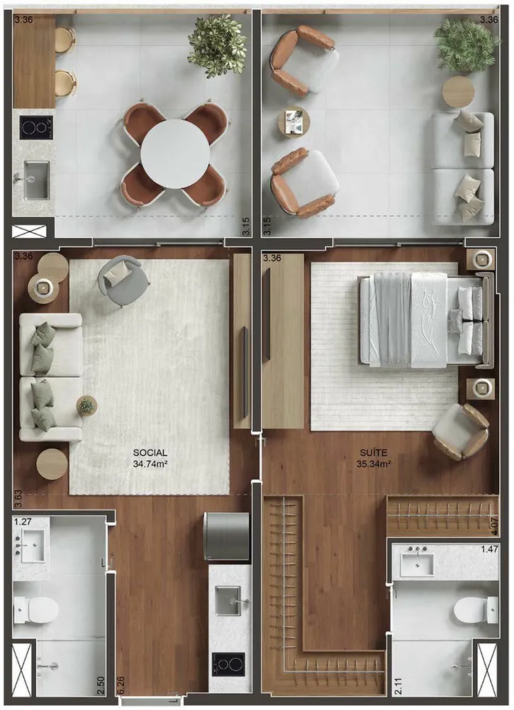 Apartamento, 1 quarto, 77 m² - Foto 21