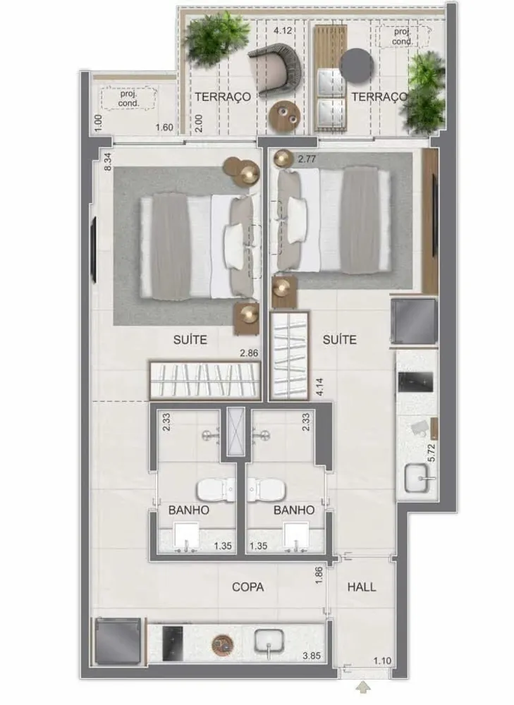Cobertura, 2 quartos, 92 m² - Foto 16