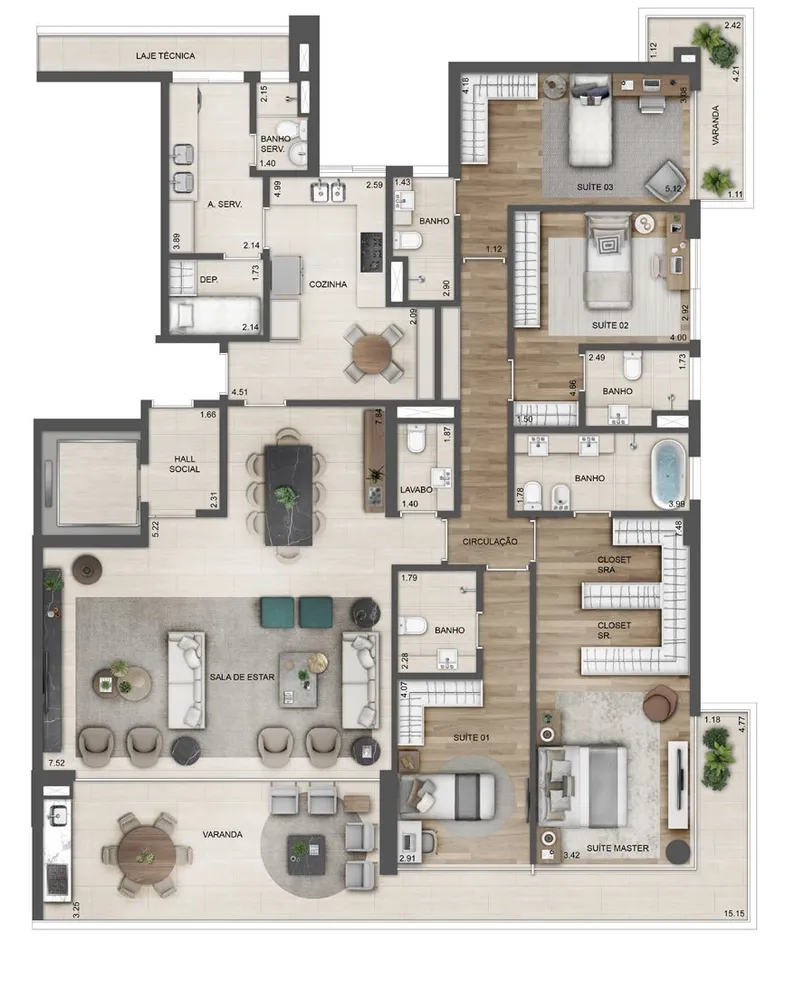 Apartamento, 4 quartos, 194 m² - Foto 119