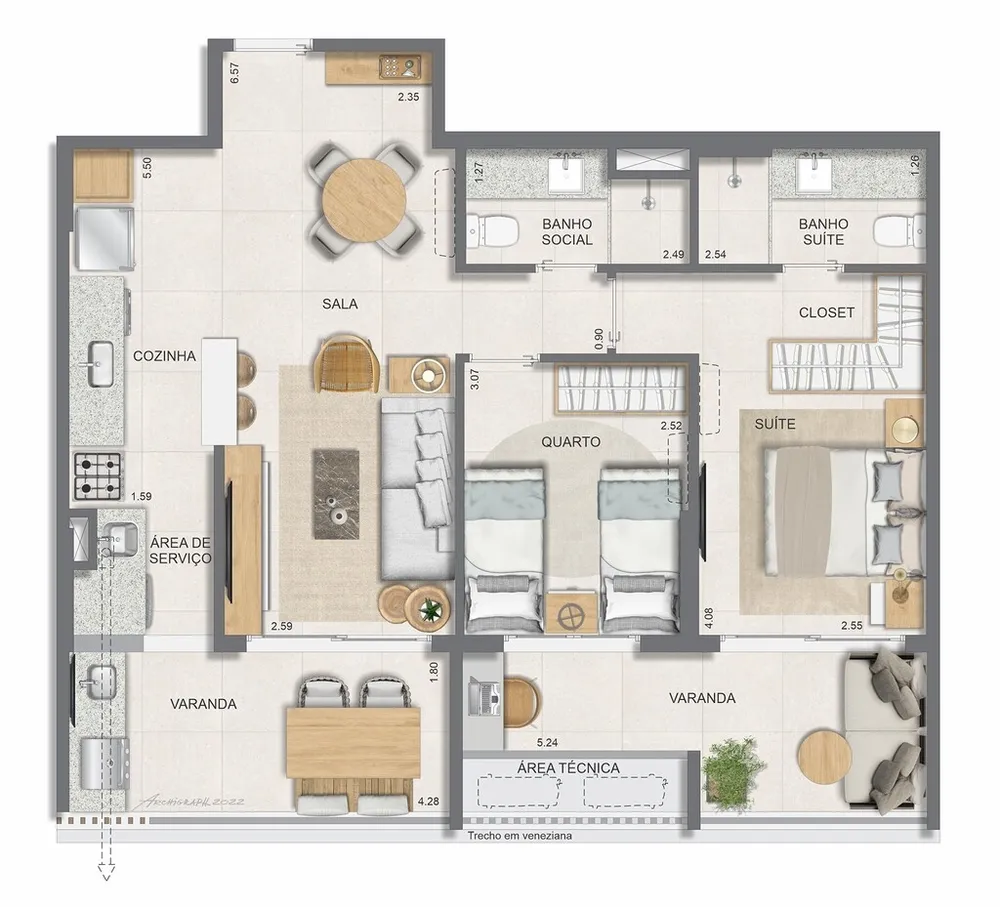 Apartamento, 2 quartos, 77 m² - Foto 60